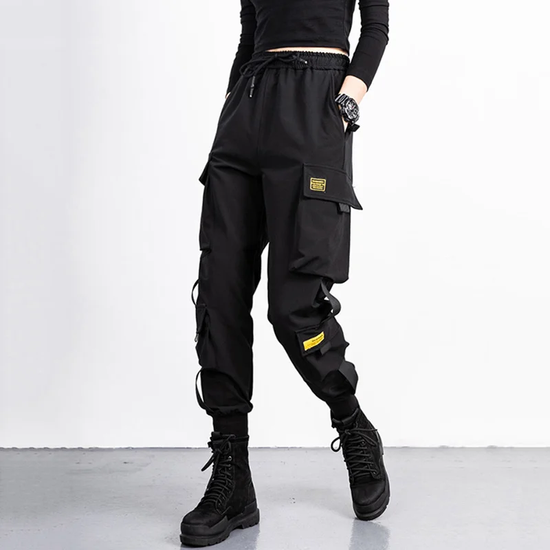 Overalls Pockets Hip Hop Streetwear Casual High Elastic Waist BF Student Spring Fashion Punk Harajuku Woman Pant 
Overalls Pockets Hip Hop Streetwear Casual High Elastic Waist BF Student Spring Fashion Punk Harajuku Woman Pant