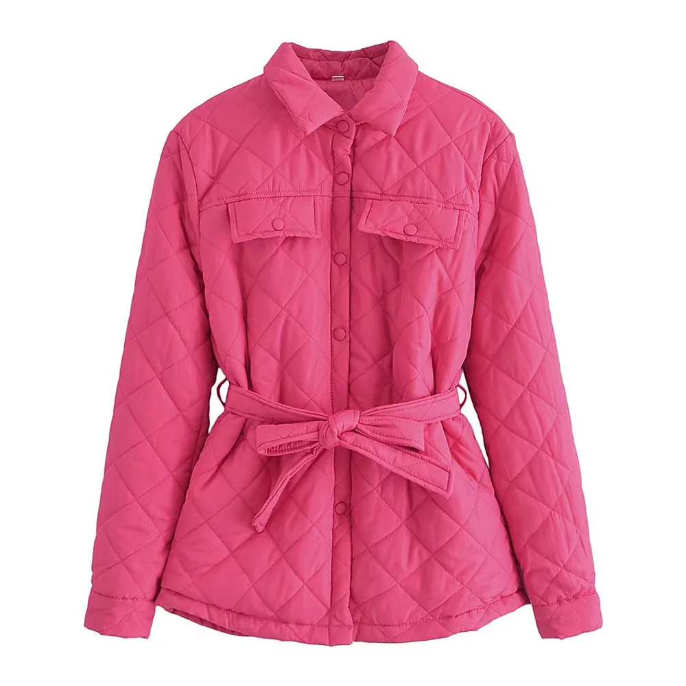 PB&ZAWomen's Jacket Cotton Padded Coat Parkas Belt Turn-down Collar Thin Overcoat Rose Red Single Breasted Casual Female Clothes
PB&ZAWomen's Jacket Cotton Padded Coat Parkas Belt Turn-down Collar Thin Overcoat Rose Red Single Breasted Casual Female Clothes