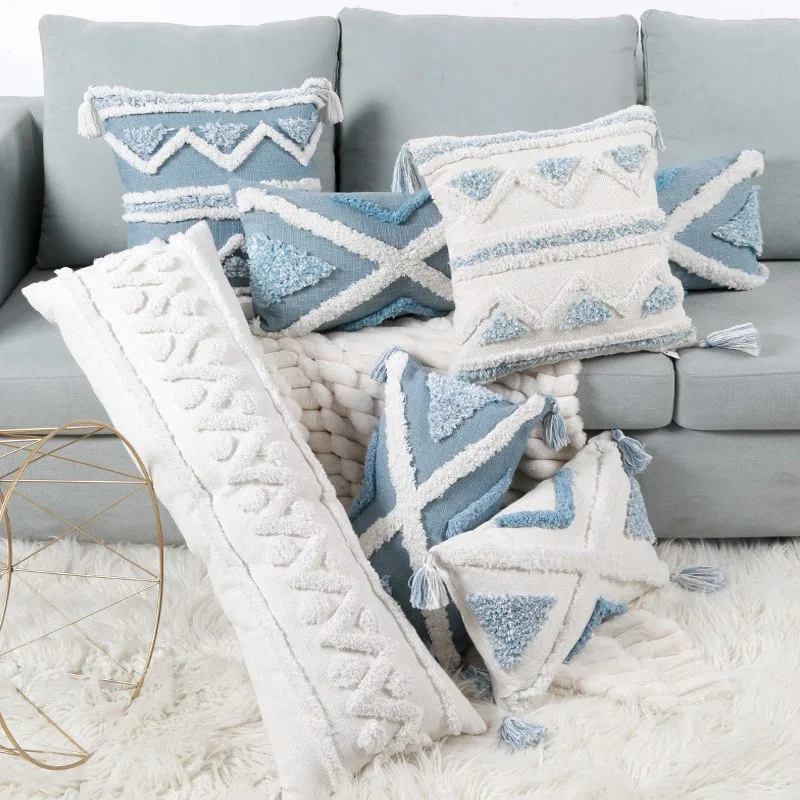 Pillow Long Sofa Room Pillowcase Blue Tassels Home Geometry Covers Bohemian Decoration For Living Embroidered Tufted Style
Pillow Long Sofa Room Pillowcase Blue Tassels Home Geometry Covers Bohemian Decoration For Living Embroidered Tufted Style