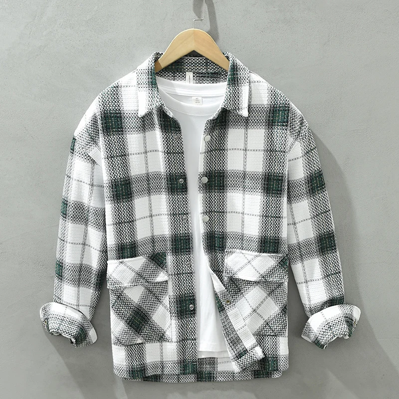 Plaid Shirt Jackets for Men Cotton Casual Button Up Shirts Outerwear & Coats 2022 Male Fashion Loose Clothing
Plaid Shirt Jackets for Men Cotton Casual Button Up Shirts Outerwear & Coats 2022 Male Fashion Loose Clothing