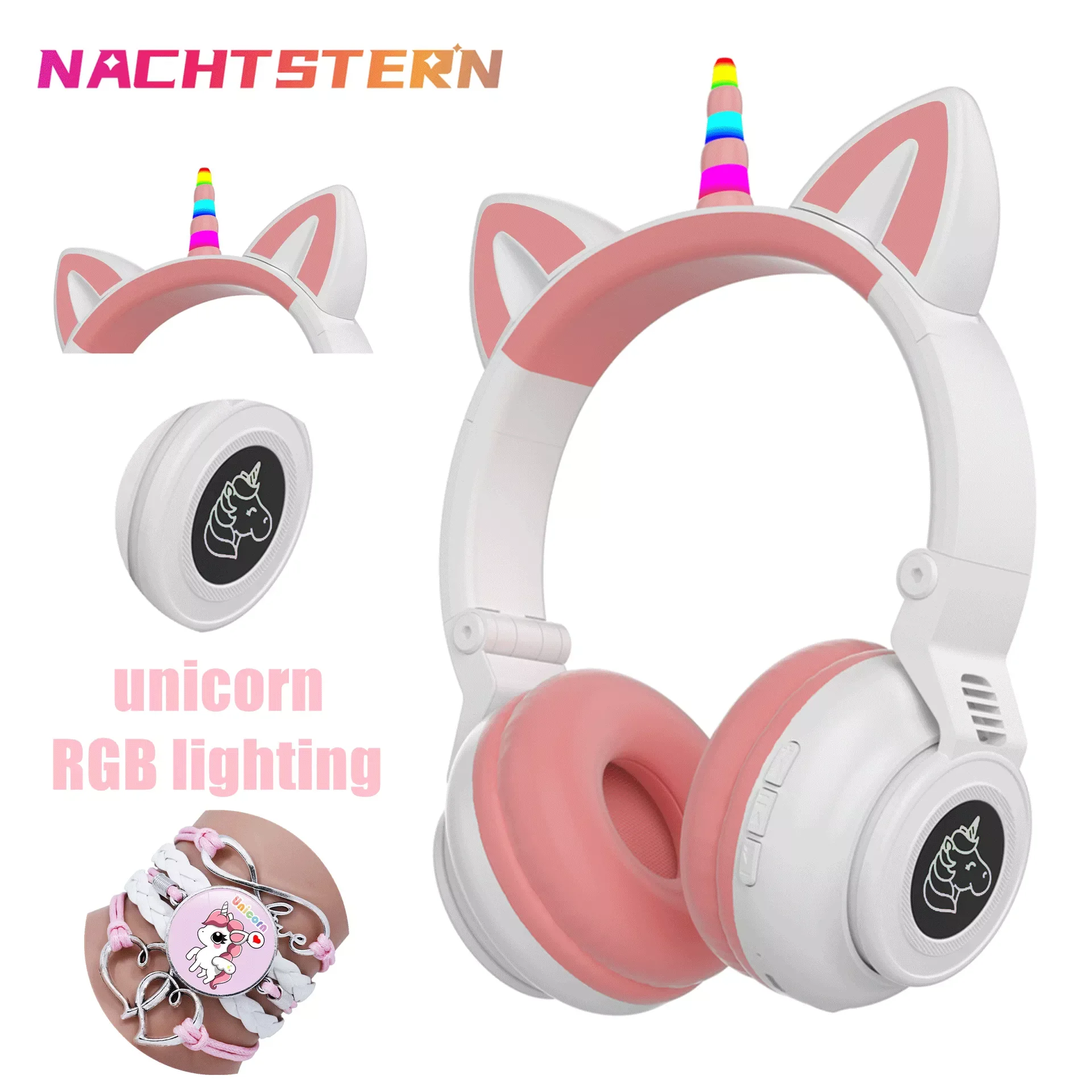 NEW Unicorn Wireless Headphones With Micrphone Control RGB Light Girls Music Stereo Helmet Mobile Phone Children's Headset G
NEW Unicorn Wireless Headphones With Micrphone Control RGB Light Girls Music Stereo Helmet Mobile Phone Children's Headset G