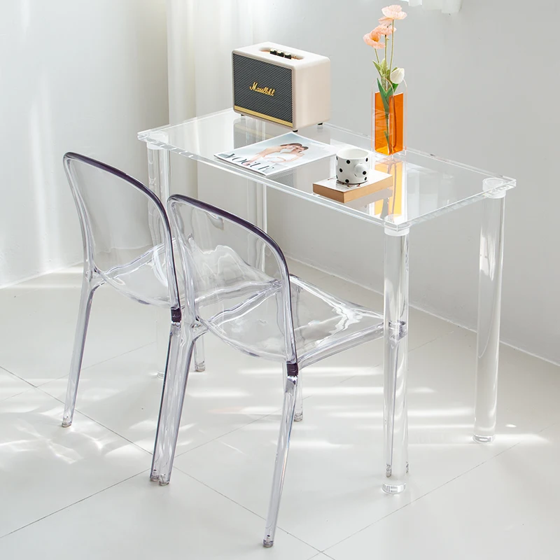 

Акриловые дизайнерские обеденные стулья, переносные эргономичные обеденные стулья, Современные Напольные Пластиковые Стулья, столовая мебель для дома