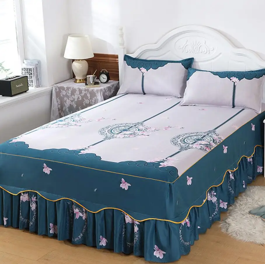 3Pcs Bedding Sets Home Textile Fitted Sheet with Skirt Mattress Cover Fashion Printed Bed Linen 2Pcs Pillowcases Soft Bedspread
3Pcs Bedding Sets Home Textile Fitted Sheet with Skirt Mattress Cover Fashion Printed Bed Linen 2Pcs Pillowcases Soft Bedspread