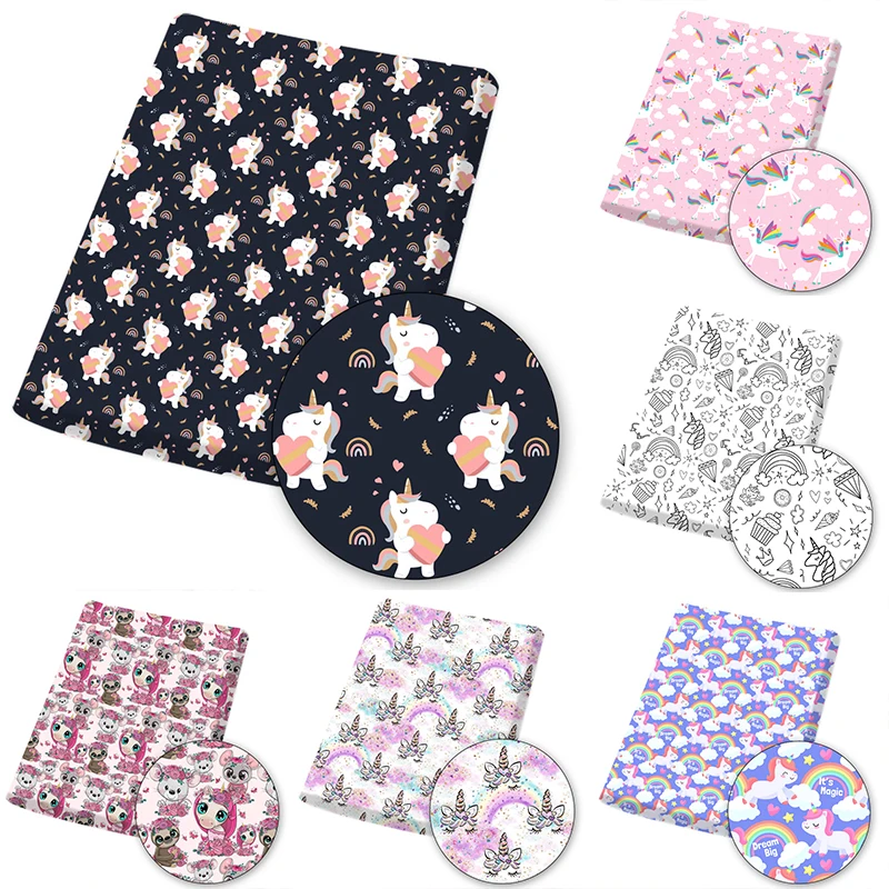 Polyester Cotton Fabric Unicorn Rainbow Painted Cloth Sheets Home Textile Garment Sewing Material Crafts Making 45*145cm 1pc 
Polyester Cotton Fabric Unicorn Rainbow Painted Cloth Sheets Home Textile Garment Sewing Material Crafts Making 45*145cm 1pc