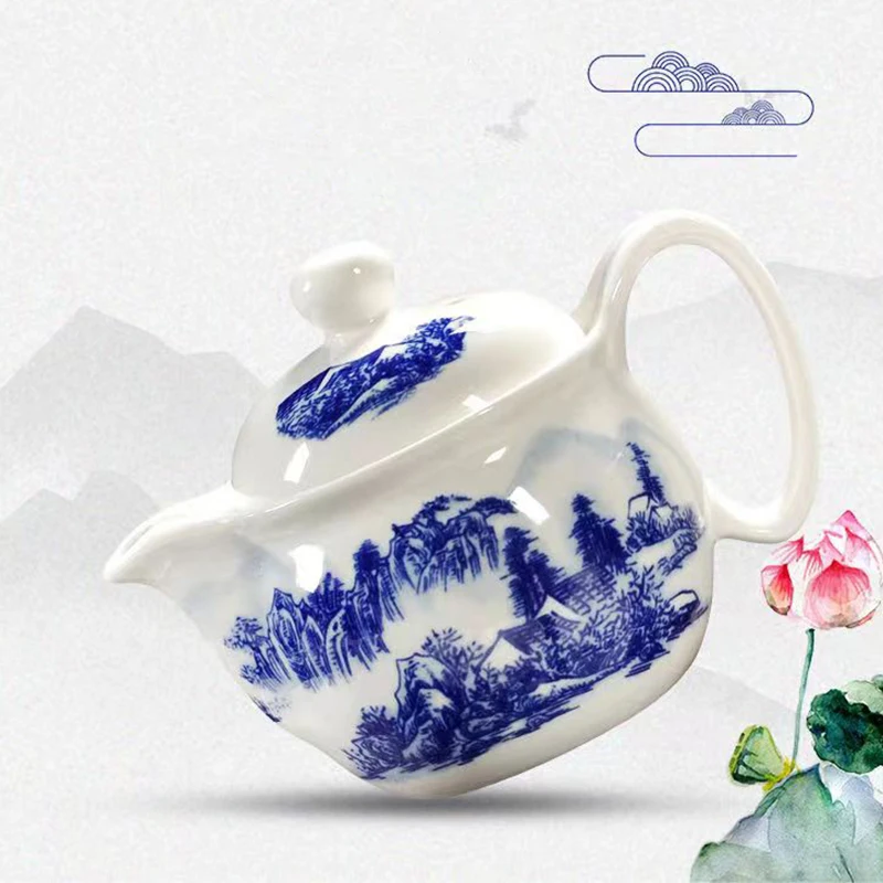 Chinese Ceramic Teapot Kung Fu Tea Set Single Pot Blue and White Porcelain Teapot Household Small Flower Pattern Teapot nice one
Chinese Ceramic Teapot Kung Fu Tea Set Single Pot Blue and White Porcelain Teapot Household Small Flower Pattern Teapot nice one