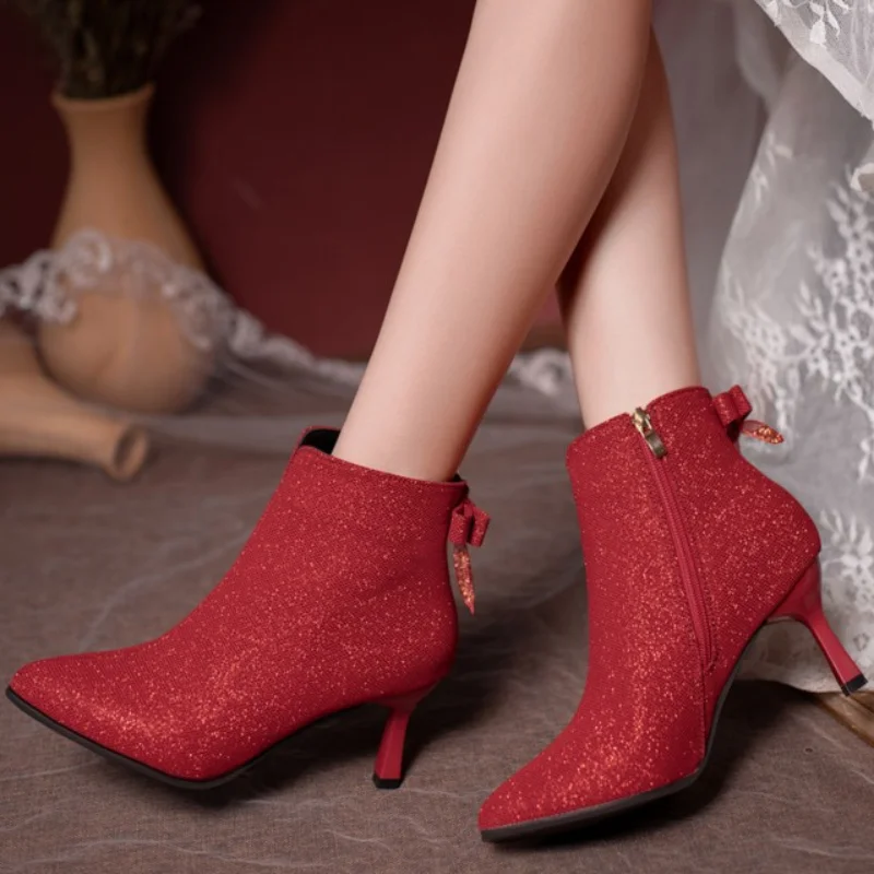 Women's Ankle Boots 2022 New Fashion Sexy Pointy Toed Women's Boots Stiletto Party Wedding Shoes Womens Zapatos De Mujer
Women's Ankle Boots 2022 New Fashion Sexy Pointy Toed Women's Boots Stiletto Party Wedding Shoes Womens Zapatos De Mujer