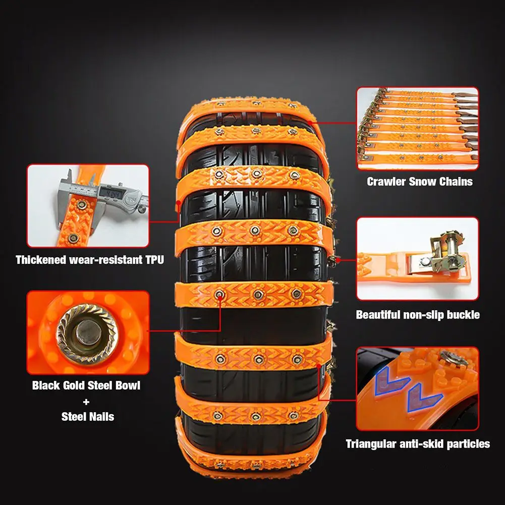 Car Tyre Chain Easy To Operate Skid-resistant TPU And Steel 30 X 4cm Anti-wear Car Accessories Brand New Car Spare Parts
Car Tyre Chain Easy To Operate Skid-resistant TPU And Steel 30 X 4cm Anti-wear Car Accessories Brand New Car Spare Parts