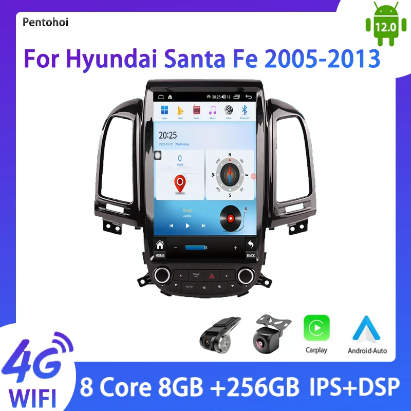 Pentohoi Car Radio For Hyundai Santa Fe 2005-2013 Android 12 DVD Multimedia Video Player Stereo Carplay Auto GPS 4G WIFI
Pentohoi Car Radio For Hyundai Santa Fe 2005-2013 Android 12 DVD Multimedia Video Player Stereo Carplay Auto GPS 4G WIFI