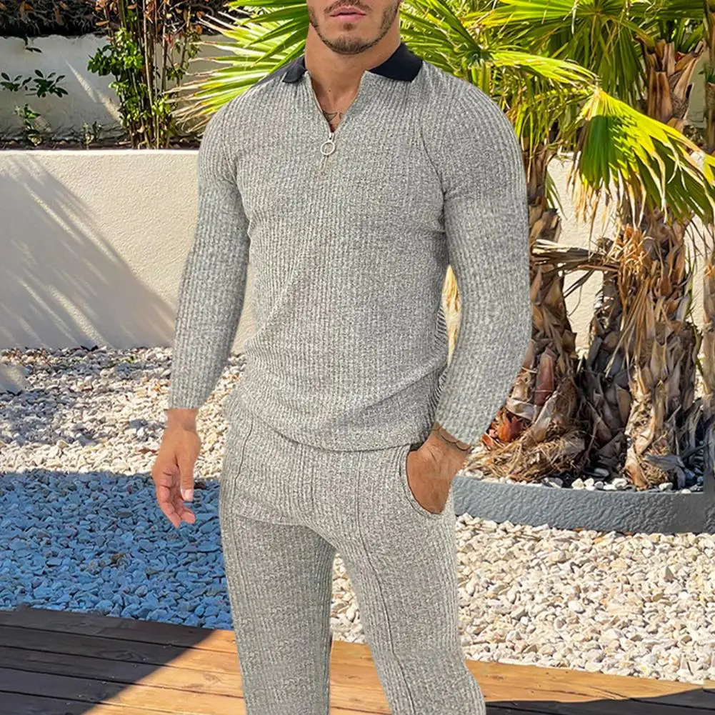 Мужской однотонный спортивный костюм, теплая дышащая футболка с длинными рукавами и брюки, комплект из 2 шт./компл. 
Мужской однотонный спортивный костюм, теплая дышащая футболка с длинными рукавами и брюки, комплект из 2 шт./компл.