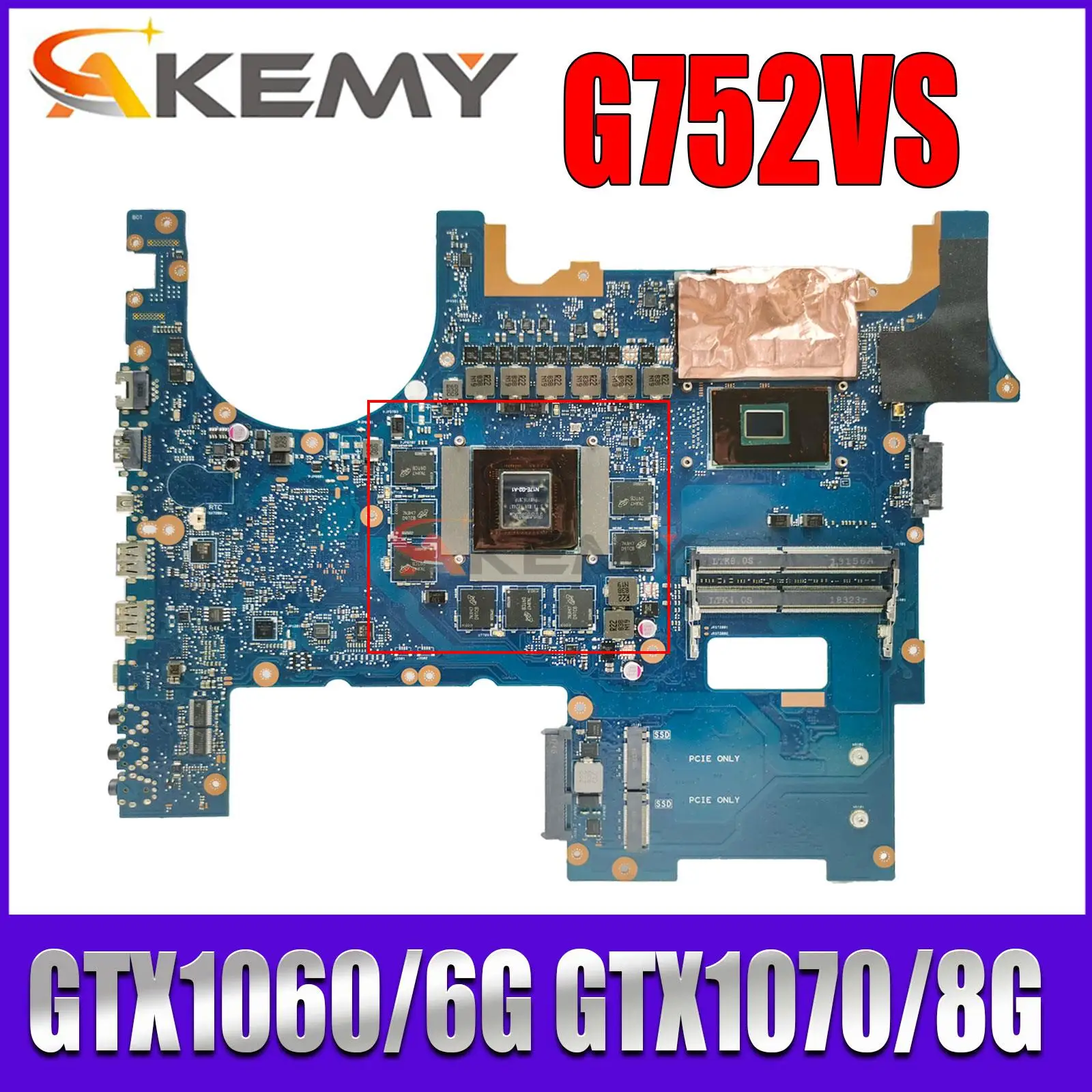

Notebook Mainboard For ASUS ROG G752VS G752VM G752VSK Laptop Motherboard I7-7700HQ I7-6820HK GTX1060/6G GTX1070/8G DDR4