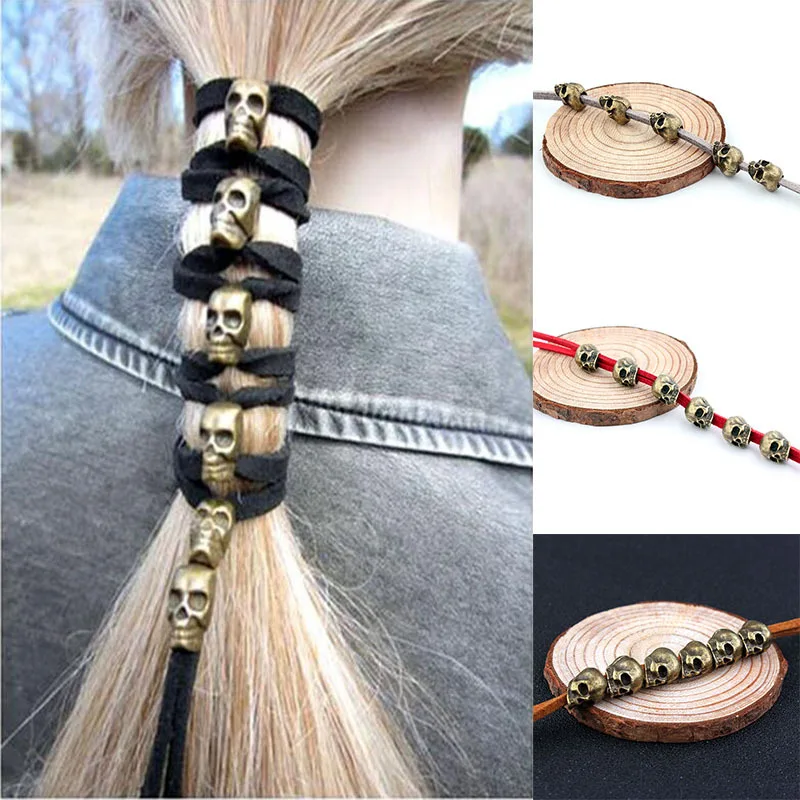 

Hair Accessories Skull Jewelry Leather Ties Ponytail Plush Rope DIY Accessories Hair Bundle Ponytails Punk Tied Cord Headwear