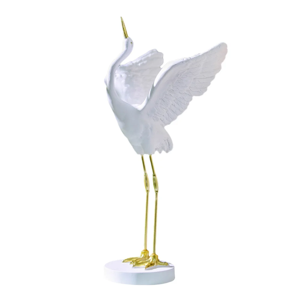 

Crane Ornament Elegant Decor Miniture Decoration Household Delicate Vivid Figurine Synthetic Resin Crafts Home Decorations