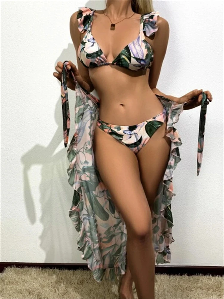 2022 3Pcs Sexy Bikini Set Print High Waist Beachwear Bikinis Spaghetti Strap Biquini Swimsuit Swimwear Women Bathing Suit B820
2022 3Pcs Sexy Bikini Set Print High Waist Beachwear Bikinis Spaghetti Strap Biquini Swimsuit Swimwear Women Bathing Suit B820