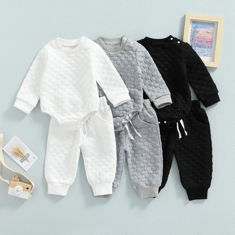 Infant Baby Unisex Casual Suit, Solid Color Long Sleeve Romper Tops+Drawstring Long Pants
Infant Baby Unisex Casual Suit, Solid Color Long Sleeve Romper Tops+Drawstring Long Pants