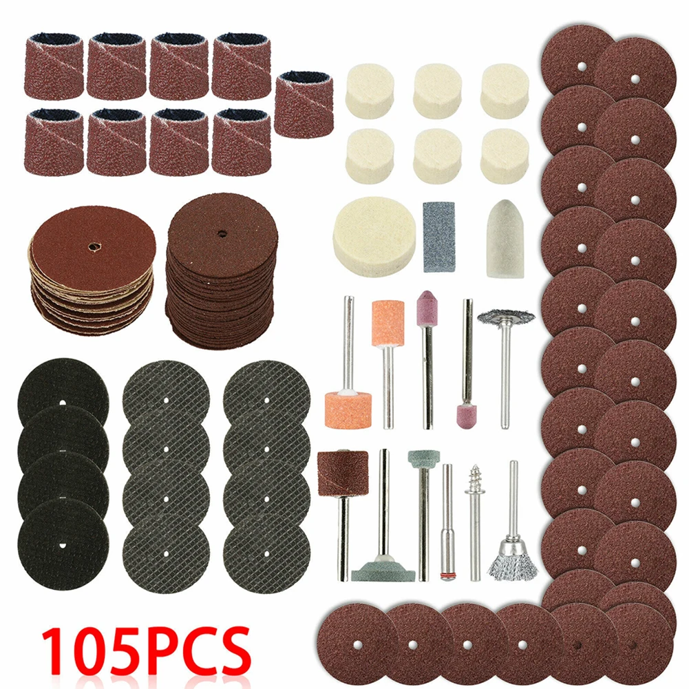 105pcs Resin Cutting Sheet Sanding Disc Wool Wheel Grinding Stone Wire Brush Connecting Rod Electric Drill Grinder Rotary Tool
105pcs Resin Cutting Sheet Sanding Disc Wool Wheel Grinding Stone Wire Brush Connecting Rod Electric Drill Grinder Rotary Tool