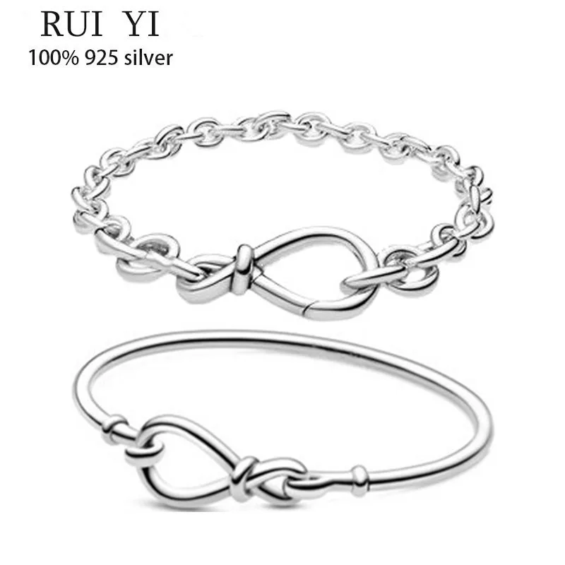 Authentic S925 Sterling Silver Glittering Eternal Symbol Flower Knot Bracelet Women's Diy Jewelry Original Charm 
Authentic S925 Sterling Silver Glittering Eternal Symbol Flower Knot Bracelet Women's Diy Jewelry Original Charm