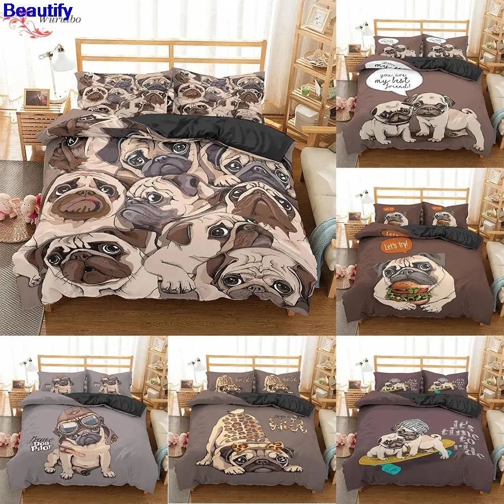 Beautify Pug Dog Bedding Set 2/3Pcs Duvet Cover & Pillowcase(s) 3D Printed Quilt Cover Home Textile Gift
Beautify Pug Dog Bedding Set 2/3Pcs Duvet Cover & Pillowcase(s) 3D Printed Quilt Cover Home Textile Gift