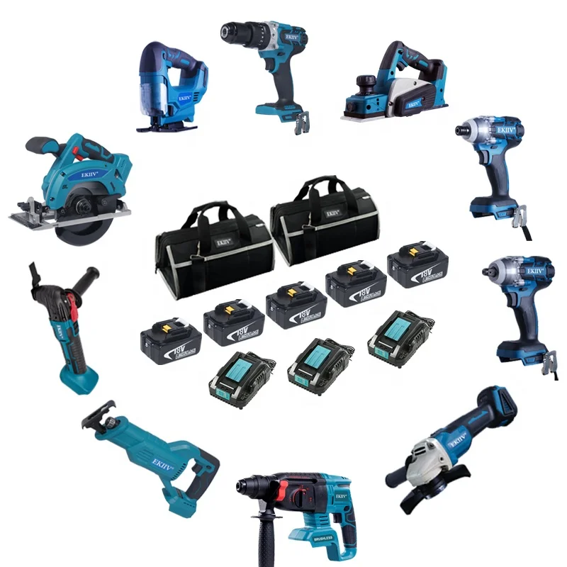 EKIIV 21V Power Tools Set Electric Hammer Impact Wrench Drill Machine Complete Makitas XT1500 Lithium-Ion Cordless Combo kit
EKIIV 21V Power Tools Set Electric Hammer Impact Wrench Drill Machine Complete Makitas XT1500 Lithium-Ion Cordless Combo kit