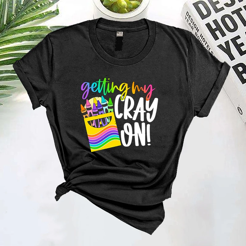 Kawaii Getting My Cray on Letter Print T Shirt Women Sexy Tops Teachers' Day Graphic Tee Harajuku Female Casual Tee Woman Top
Kawaii Getting My Cray on Letter Print T Shirt Women Sexy Tops Teachers' Day Graphic Tee Harajuku Female Casual Tee Woman Top