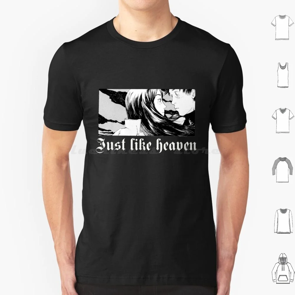 

Футболка Just Like Heaven 6Xl хлопковая крутая футболка Love Couple Kiss Манга Аниме Nerd Harajuku черно-белая с надписью The Cure Goth