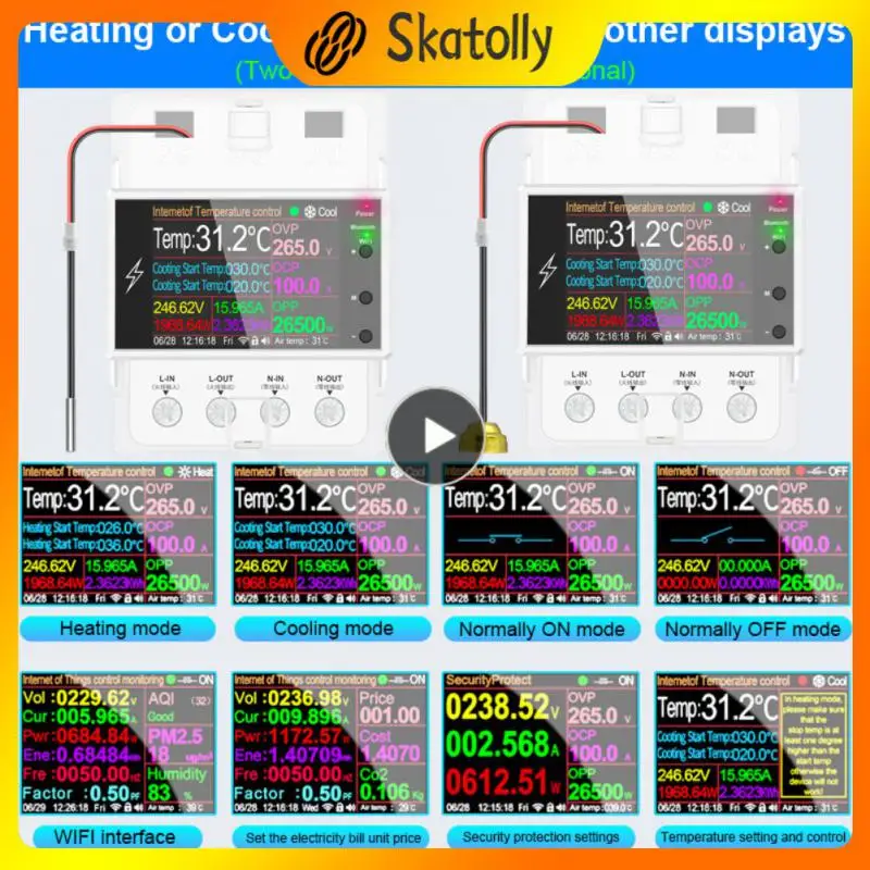 Smart Home App Remote Control Din Rail Digital Thermostat 100a Waterproof Ntc Sensor At4pt Metal Ntc Sensor Wifi Bluetooth 
Smart Home App Remote Control Din Rail Digital Thermostat 100a Waterproof Ntc Sensor At4pt Metal Ntc Sensor Wifi Bluetooth