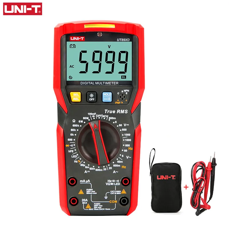 

UNI-T UT89X UT89XD Professional Digital Multimeter True RMS NCV 20A Current AC DC Voltmeter Capacitance Resistance Tester