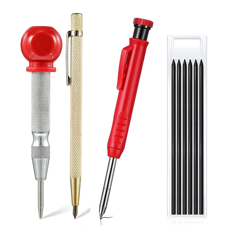 Solid Carpenter Marker Pencil Set Refillable Mechanical Woodworking Pencil for Wood Glass Tile Stone Marking Tool Set
Solid Carpenter Marker Pencil Set Refillable Mechanical Woodworking Pencil for Wood Glass Tile Stone Marking Tool Set