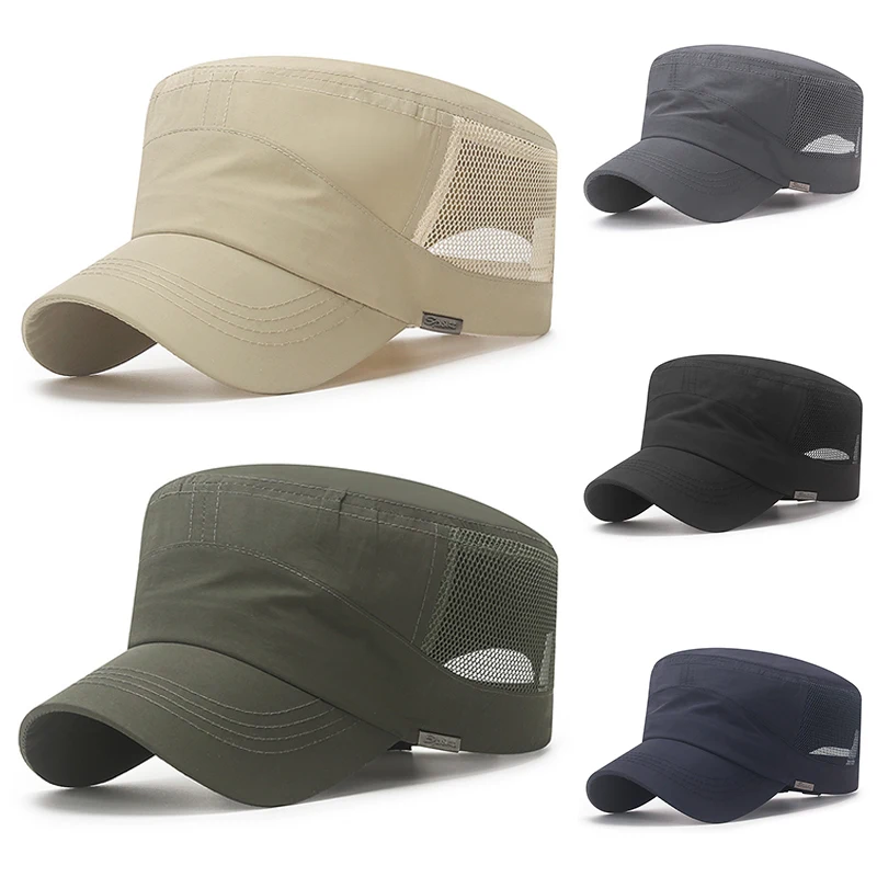 Flat Military Mesh Hats Summer Washed Sun Hat Sun Protection Casual Breathable Bone Dad Hats Mesh Army Cap Quick Dry Casquette
Flat Military Mesh Hats Summer Washed Sun Hat Sun Protection Casual Breathable Bone Dad Hats Mesh Army Cap Quick Dry Casquette
