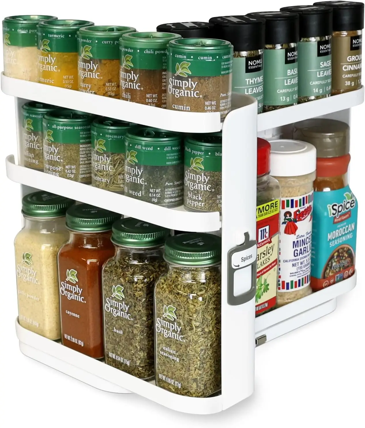 Caddy SNAP! Sliding Spice Organizer for Cabinet, Just Pull & Rotate, 3 Snap-In Shelves Adjust for 5 Levels of Storage, Mod
Caddy SNAP! Sliding Spice Organizer for Cabinet, Just Pull & Rotate, 3 Snap-In Shelves Adjust for 5 Levels of Storage, Mod