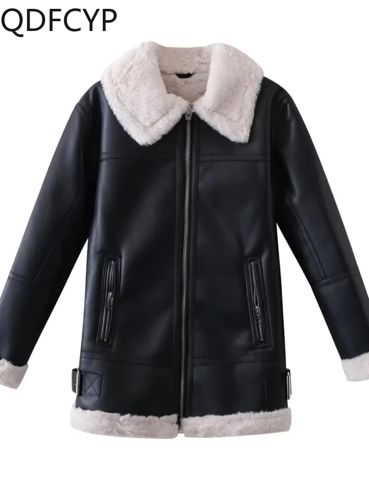 2023 Autumn Winter Women's Coats Casual Fashion Black Warm Leather Jacket Vintage Elegant Thick Warm Faux Coat Street Outfits
2023 Autumn Winter Women's Coats Casual Fashion Black Warm Leather Jacket Vintage Elegant Thick Warm Faux Coat Street Outfits