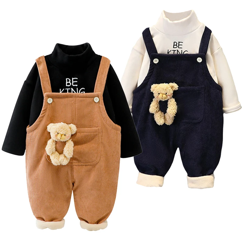 New Baby Boys Girls Cute Bear Clothing Set Infant Children Autumn Winter Warm Fleece Tops + Overalls Pants 2pcs Suit Kids Outfit
New Baby Boys Girls Cute Bear Clothing Set Infant Children Autumn Winter Warm Fleece Tops + Overalls Pants 2pcs Suit Kids Outfit