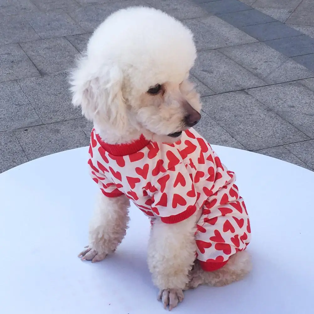 Dog Jumpsuit Love Heart Print Round Neck Outfit Pet Pajamas Puppy Four-legged Clothes Indoor Outdoor Puppy Costume Pet Clothes
Dog Jumpsuit Love Heart Print Round Neck Outfit Pet Pajamas Puppy Four-legged Clothes Indoor Outdoor Puppy Costume Pet Clothes