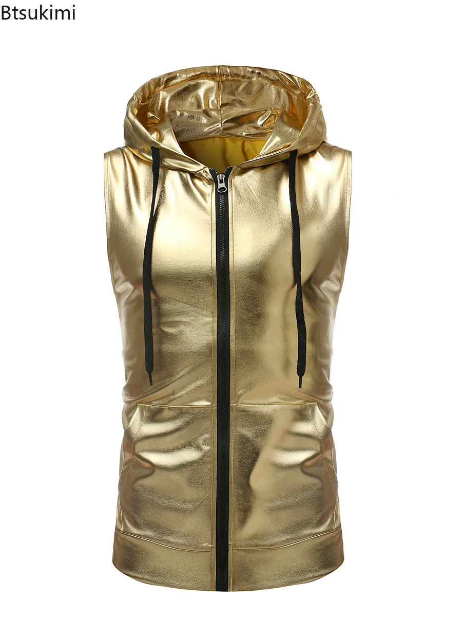 New2023 Shiny Gold Coated Metallic Tank Top Men Fashion Hip Hop Sleeveless Hoodie Tank Men Nightclub Party Dance Zipper Tops Tee
New2023 Shiny Gold Coated Metallic Tank Top Men Fashion Hip Hop Sleeveless Hoodie Tank Men Nightclub Party Dance Zipper Tops Tee