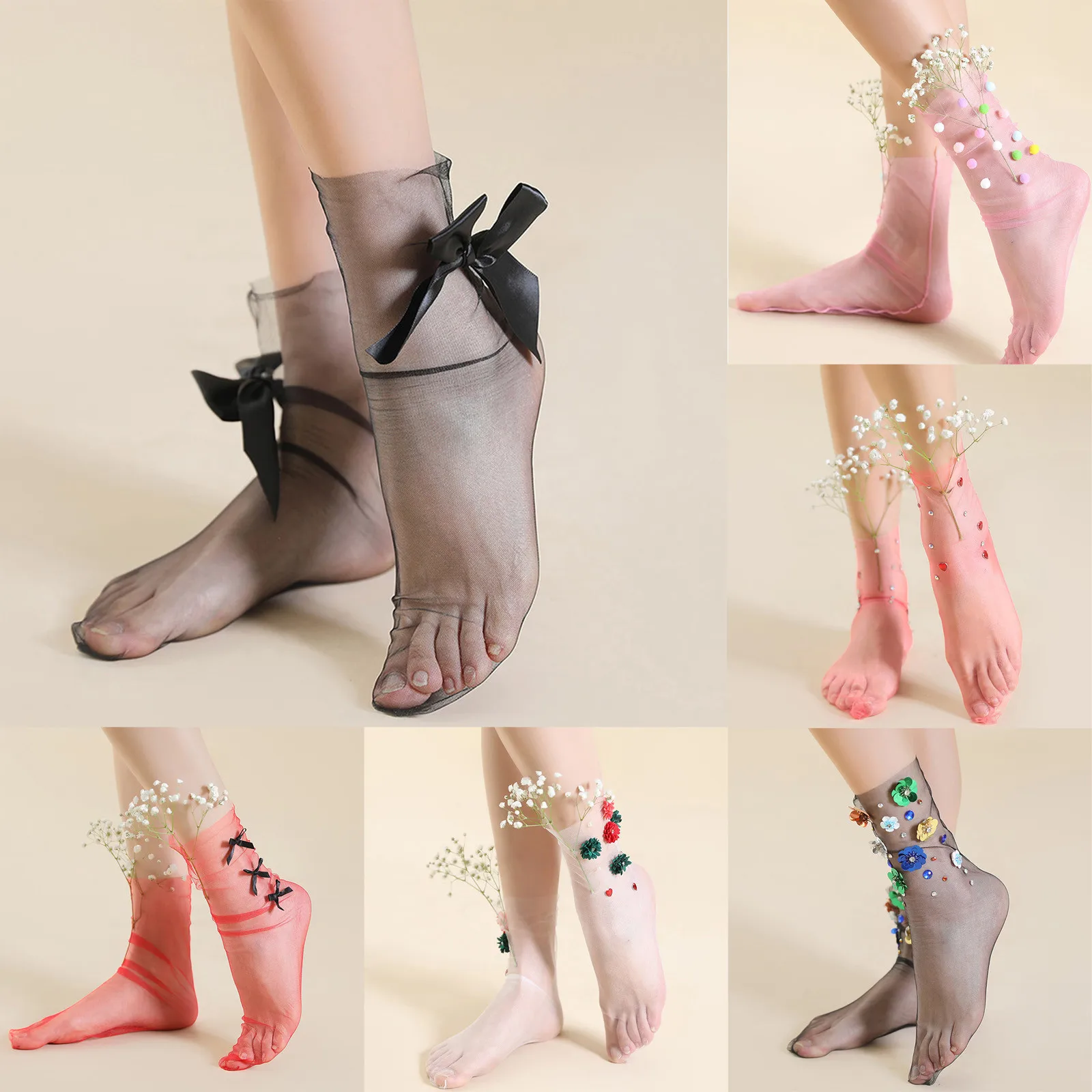 Женские цветочные кружевные носки, сексуальные прозрачные сетчатые носки до щиколотки, Женские Дышащие ультратонкие носки, Однотонные эла... 
Женские цветочные кружевные носки, сексуальные прозрачные сетчатые носки до щиколотки, Женские Дышащие ультратонкие носки, Однотонные эла...