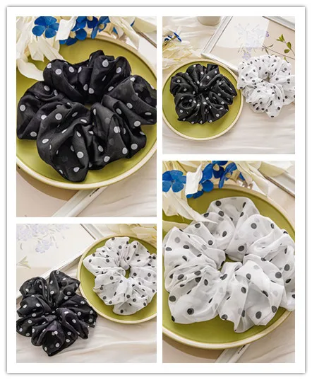 New Fabric Chiffon Polka Dot Large Intestine Hair Ring Headgear European And American Style Ball Head Cloth Hair Ring Head Rope
New Fabric Chiffon Polka Dot Large Intestine Hair Ring Headgear European And American Style Ball Head Cloth Hair Ring Head Rope