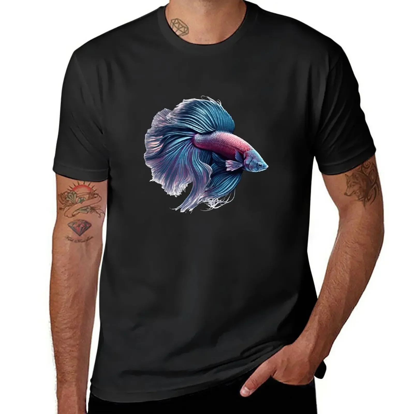 Футболка Siamese Betta Fish Мужская на заказ одежда в эстетике большого размера