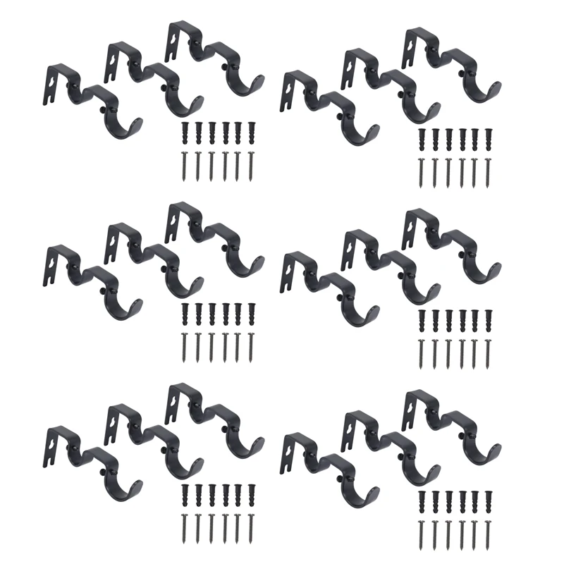 36Pcs/Set Curtain Rod Brackets Heavy Duty Double Rod Holders Durable Metal Curtain Rod Wall Brackets With Screw Black
36Pcs/Set Curtain Rod Brackets Heavy Duty Double Rod Holders Durable Metal Curtain Rod Wall Brackets With Screw Black