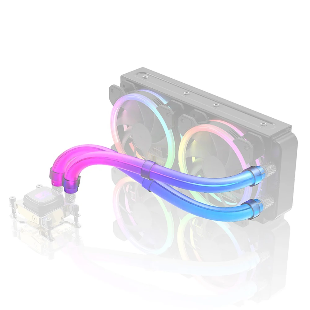 

2pcs AIO Water Cooler Tubing Aura Sync 33cm 30 LED Flexible ARGB Vest 5V 3Pin ARGB Soft Rubber for Aura Fusion RGB Mystic Light