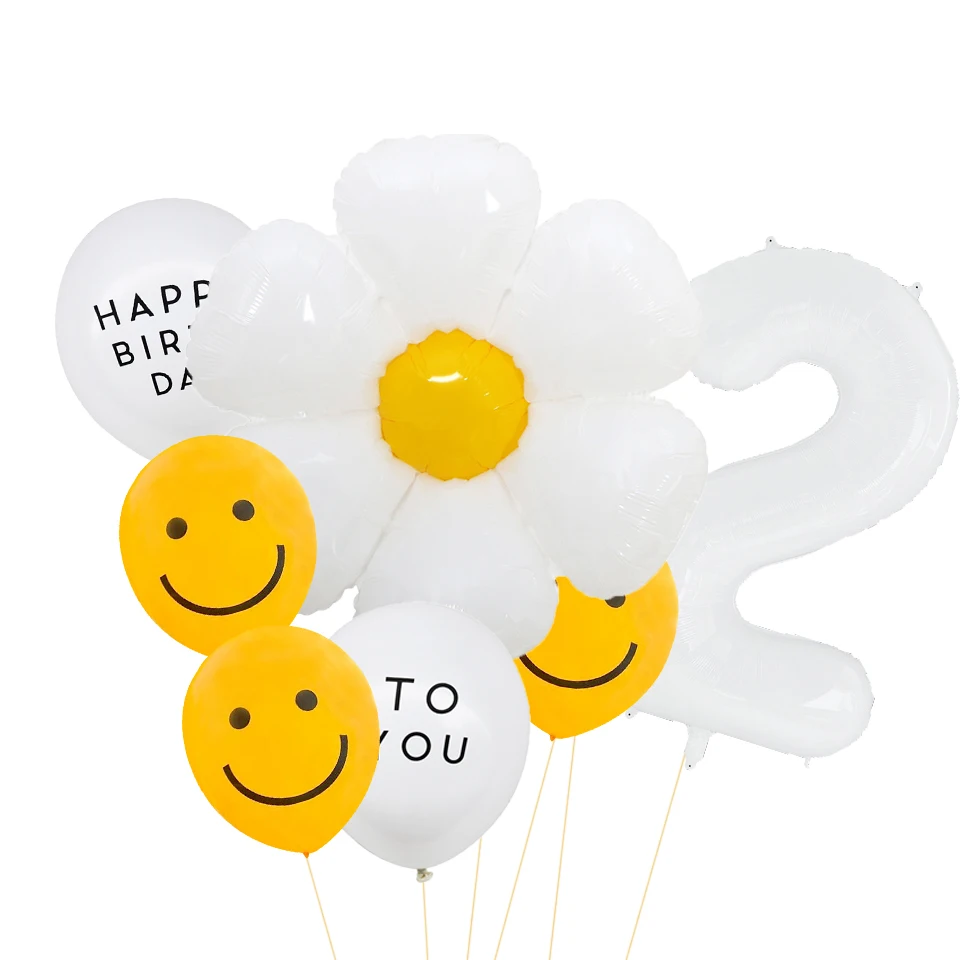 8pcs White Daisy Flower Balloon Set with 1-9 White Figure Balloon For Children Happy Birthday Party Decoration Kids DIY Party
8pcs White Daisy Flower Balloon Set with 1-9 White Figure Balloon For Children Happy Birthday Party Decoration Kids DIY Party