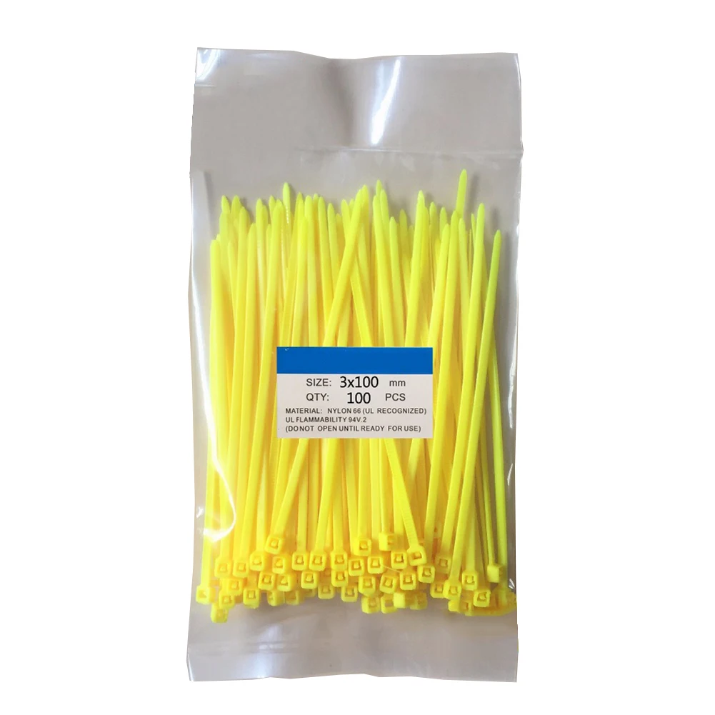 100pcs/bag Self-Locking Nylon Wire Zip Ties Cable Tie Organiser Fasten Cable 3mmx100mm 7 Colors
100pcs/bag Self-Locking Nylon Wire Zip Ties Cable Tie Organiser Fasten Cable 3mmx100mm 7 Colors
