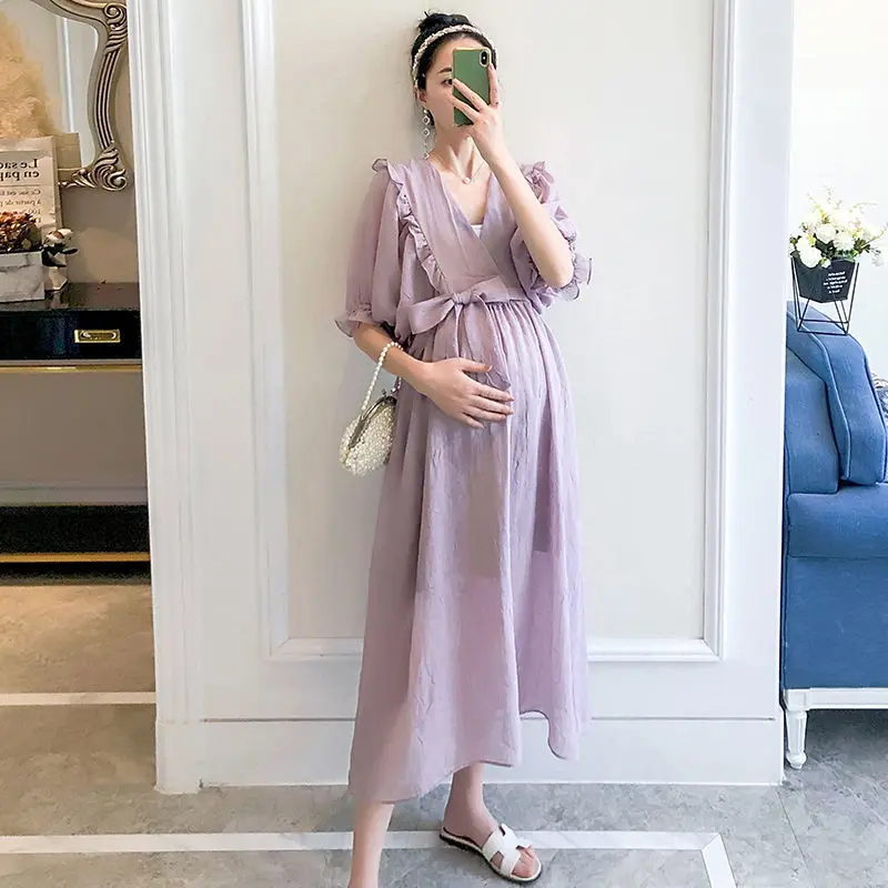 Maternity Summer Dress Trendy Mom Summer Fashion Long Over Knee Lantern Sleeve V-Neck Maternity Dress Summer Skirt
Maternity Summer Dress Trendy Mom Summer Fashion Long Over Knee Lantern Sleeve V-Neck Maternity Dress Summer Skirt