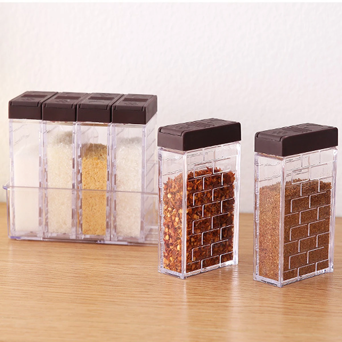 L 6Pcs Condiment Box Transparent Seasoning Spice Box with Lid Discharge Holes Dust-proof Spice Pot Sealed Spice Container
L 6Pcs Condiment Box Transparent Seasoning Spice Box with Lid Discharge Holes Dust-proof Spice Pot Sealed Spice Container
