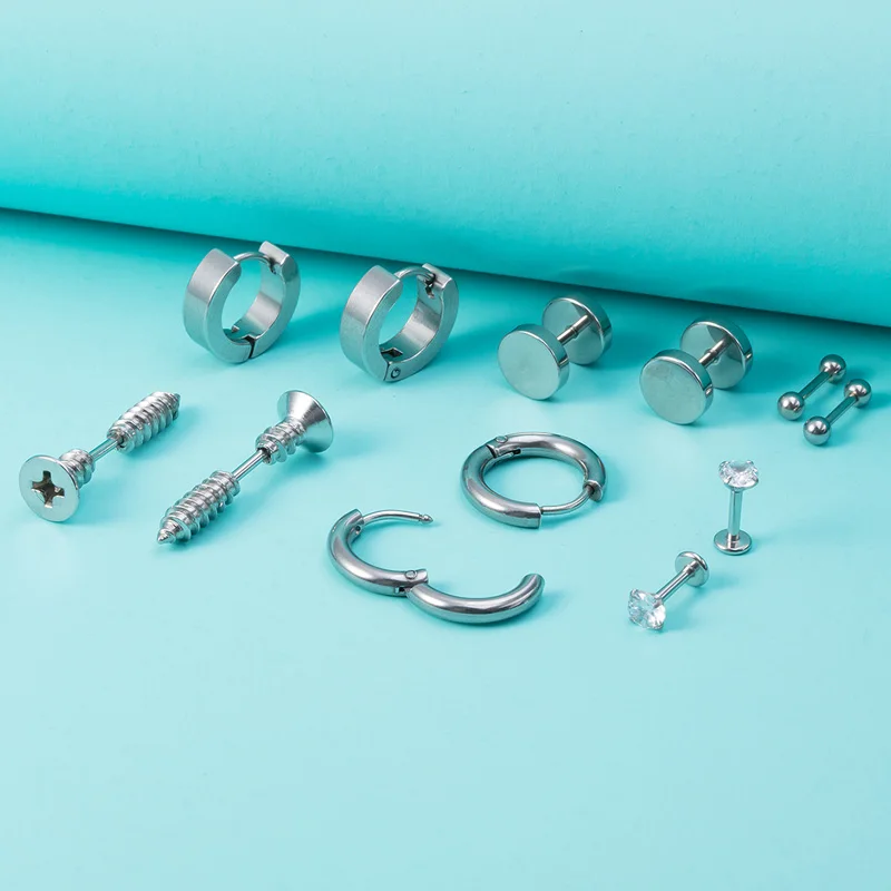 12pcs Huggie Hoop Earrings 316L Stainless Steel Cartilage Helix Lobes Hinged Sleeper Piercing Stud Earring Labret for Men Women
12pcs Huggie Hoop Earrings 316L Stainless Steel Cartilage Helix Lobes Hinged Sleeper Piercing Stud Earring Labret for Men Women