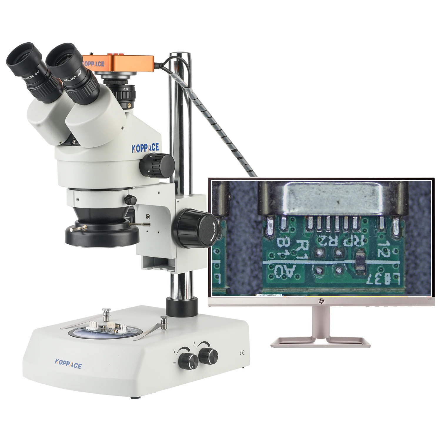 KOPPACE 25X-160X Stereo Electron Microscope Continuous Zoom Lens Upper and Lower LED Light Sources
KOPPACE 25X-160X Stereo Electron Microscope Continuous Zoom Lens Upper and Lower LED Light Sources