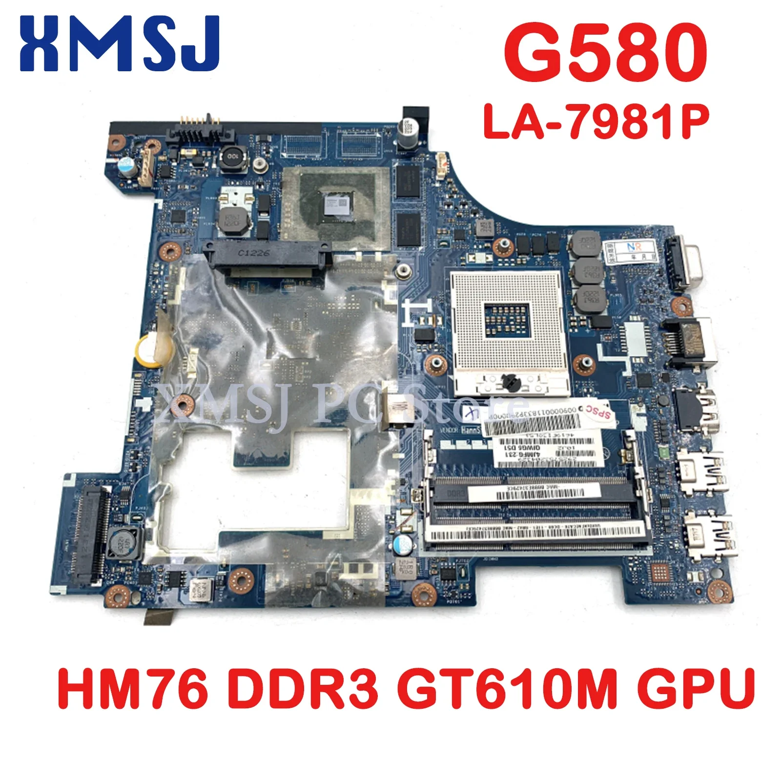 XMSJ For Lenovo G580 Laptop Motherboard QIWG5_G6_G9 LA-7981P HM76 DDR3 GT610M GPU MAIN BOARD Full Test
XMSJ For Lenovo G580 Laptop Motherboard QIWG5_G6_G9 LA-7981P HM76 DDR3 GT610M GPU MAIN BOARD Full Test