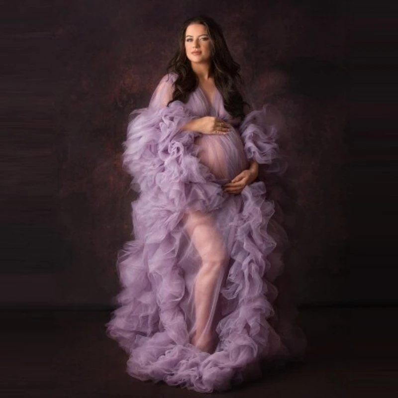 Sexy Fluffy Maternity Dress for Woman Photography Sheer Ruffled Tulle Pregnant Gowns Photo Shoot Long Train Robes
Sexy Fluffy Maternity Dress for Woman Photography Sheer Ruffled Tulle Pregnant Gowns Photo Shoot Long Train Robes