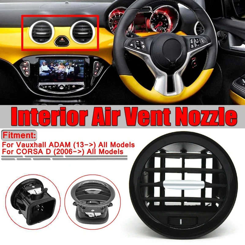 Chrome Car Interior Heater Air Vent Nozzle Grille Air Conditioner Outlet For Vauxhall Opel ADAM CORSA D MK III 13417363
Chrome Car Interior Heater Air Vent Nozzle Grille Air Conditioner Outlet For Vauxhall Opel ADAM CORSA D MK III 13417363