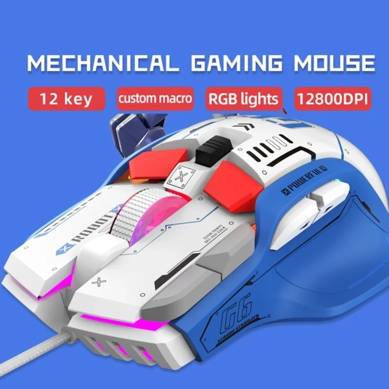 

Мышь игровая Механическая G6, 10 программируемых кнопок, 12800 DPI, 13 видов