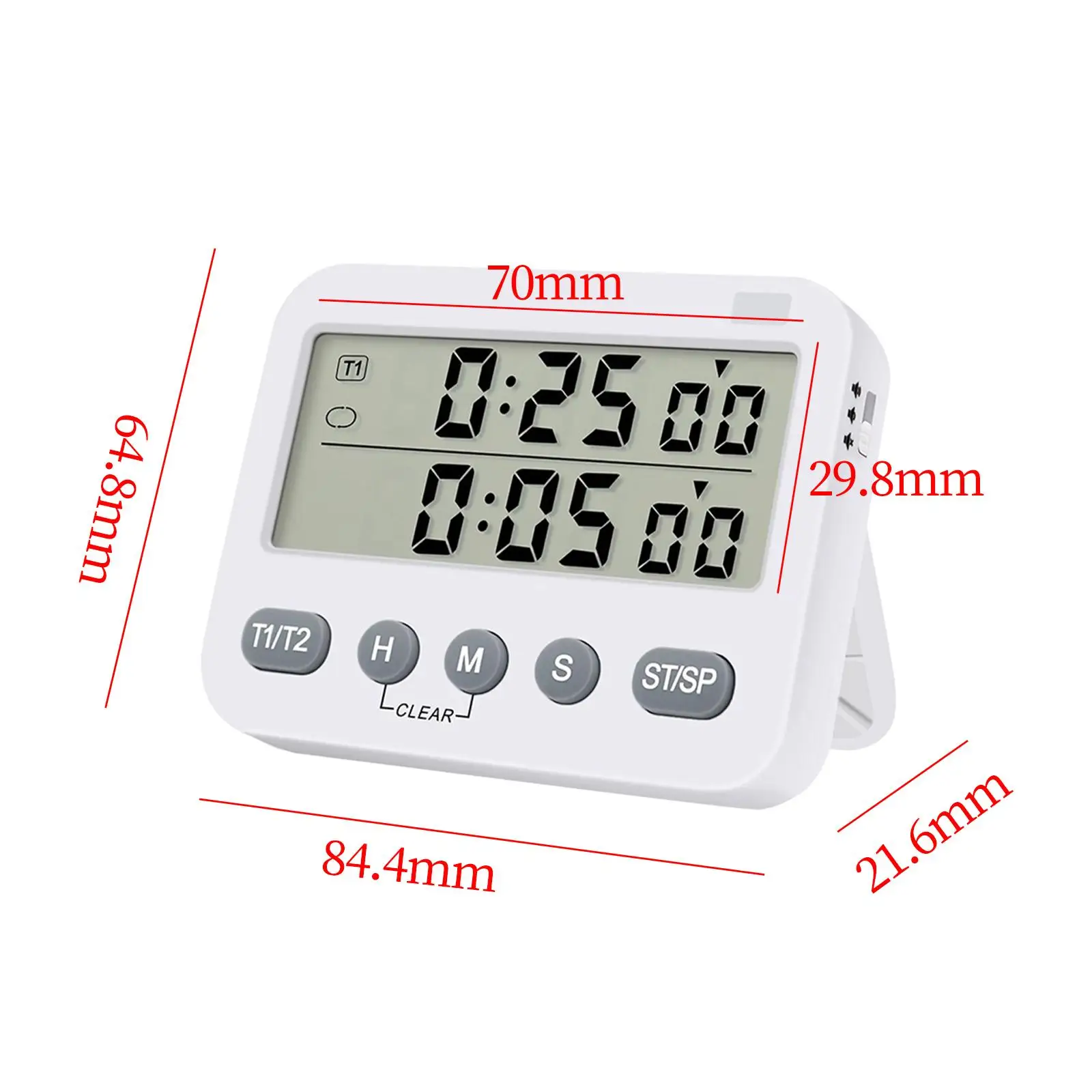 Dual Digital with Magnet with Rack Electronic Stopwatch Multipurpose Durable for Kitchen Cooking Students
Dual Digital with Magnet with Rack Electronic Stopwatch Multipurpose Durable for Kitchen Cooking Students