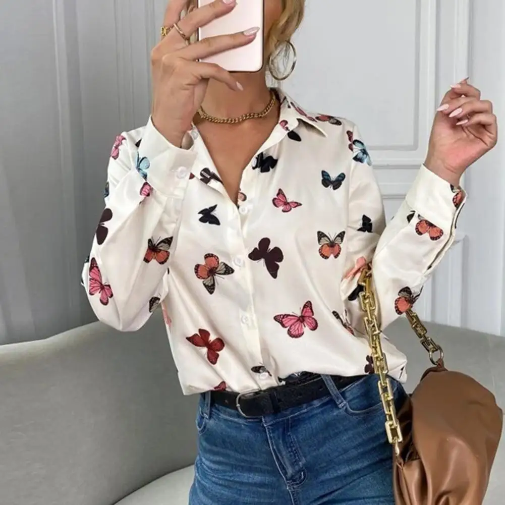 Women Long Sleeve Shirt Heart Butterflies Print Lapel Shirt Women's Spring/autumn Single Breasted Long Sleeve Top Streetwear
Women Long Sleeve Shirt Heart Butterflies Print Lapel Shirt Women's Spring/autumn Single Breasted Long Sleeve Top Streetwear